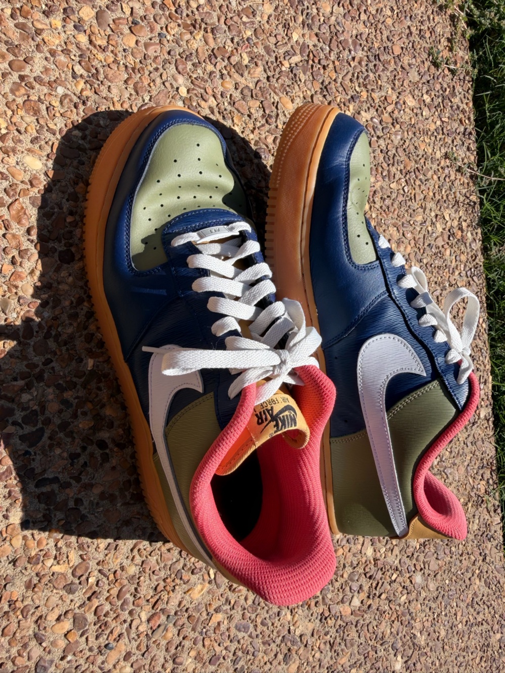 Nike Air Force 1 Low ID By You Sneakers Men’s Size 12 Blue Green Coral EUC